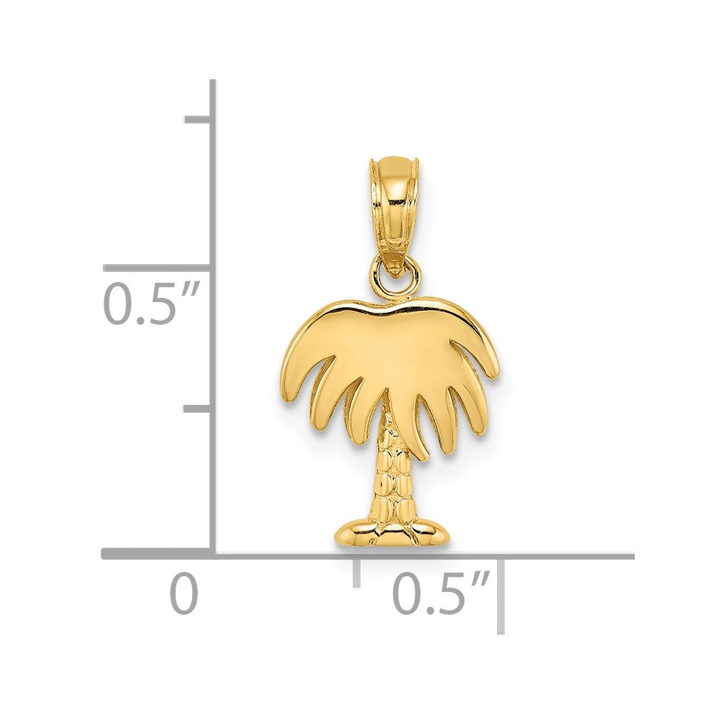 14K Gelbgold Charleston Palme Baum Charm