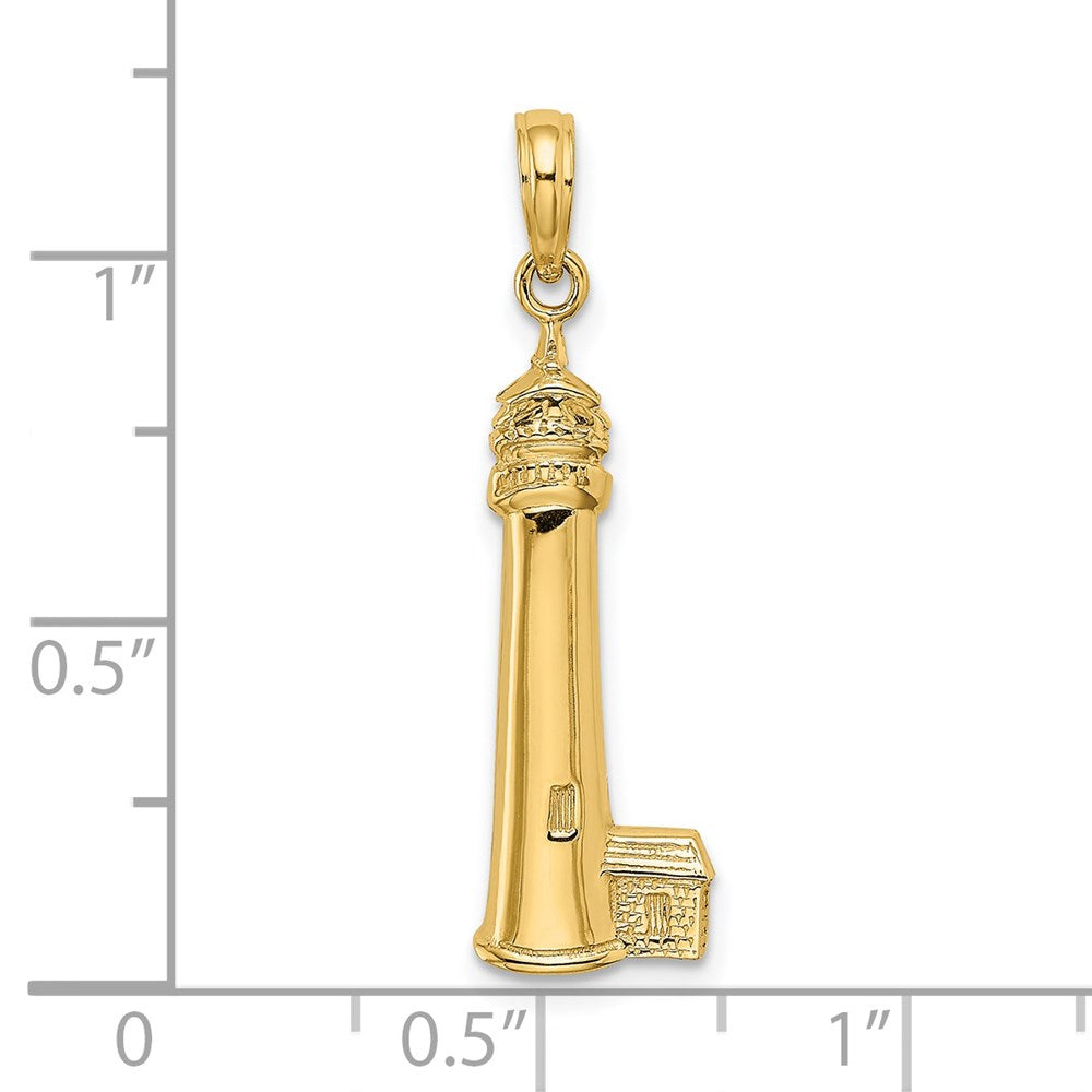 14K Gelbgold Charm „Leuchtturm Cape May" poliert