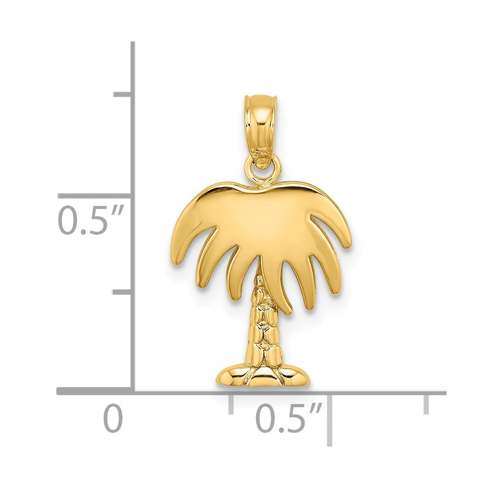14K Gelbgold Charleston Palme Baum Charm