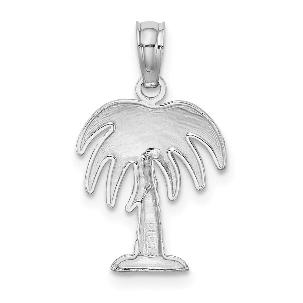14K Weißgold Charleston Palme Baum Charm