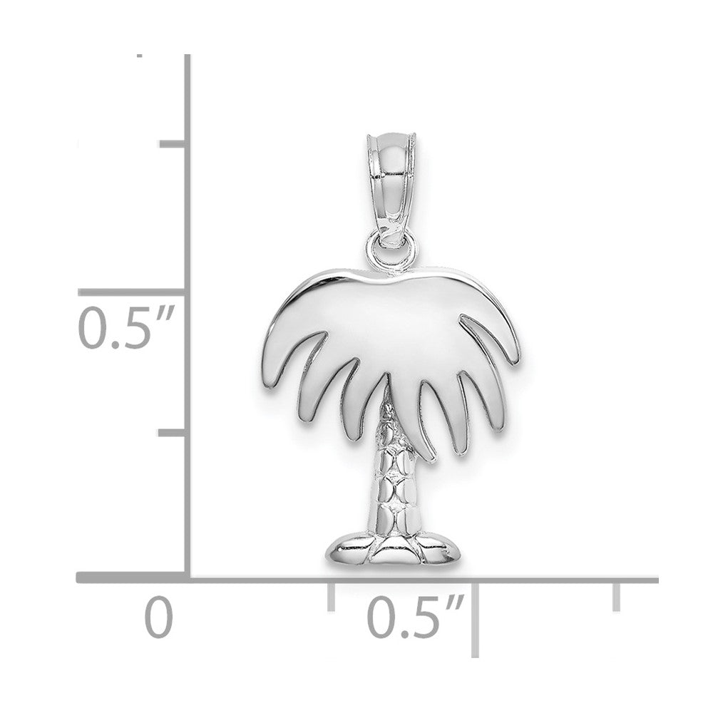 14K Weißgold Charleston Palme Baum Charm