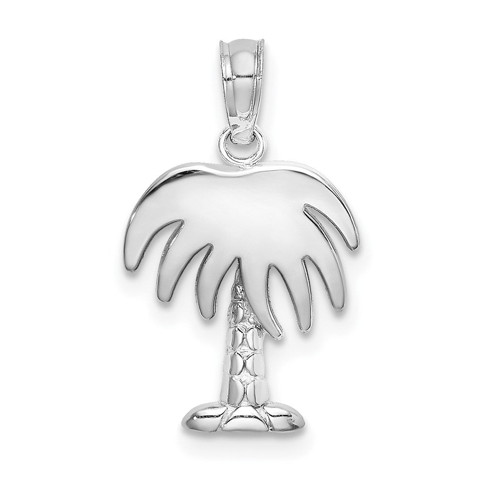 14K Weißgold Charleston Palme Baum Charm