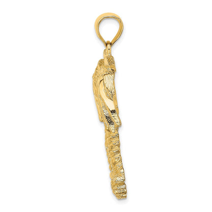 14K Gelbgold 2-D Doppel-Palmen-Charm