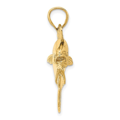 14K Gelbgold 3-D Goldmakrele (Mahi-Mahi) Charm
