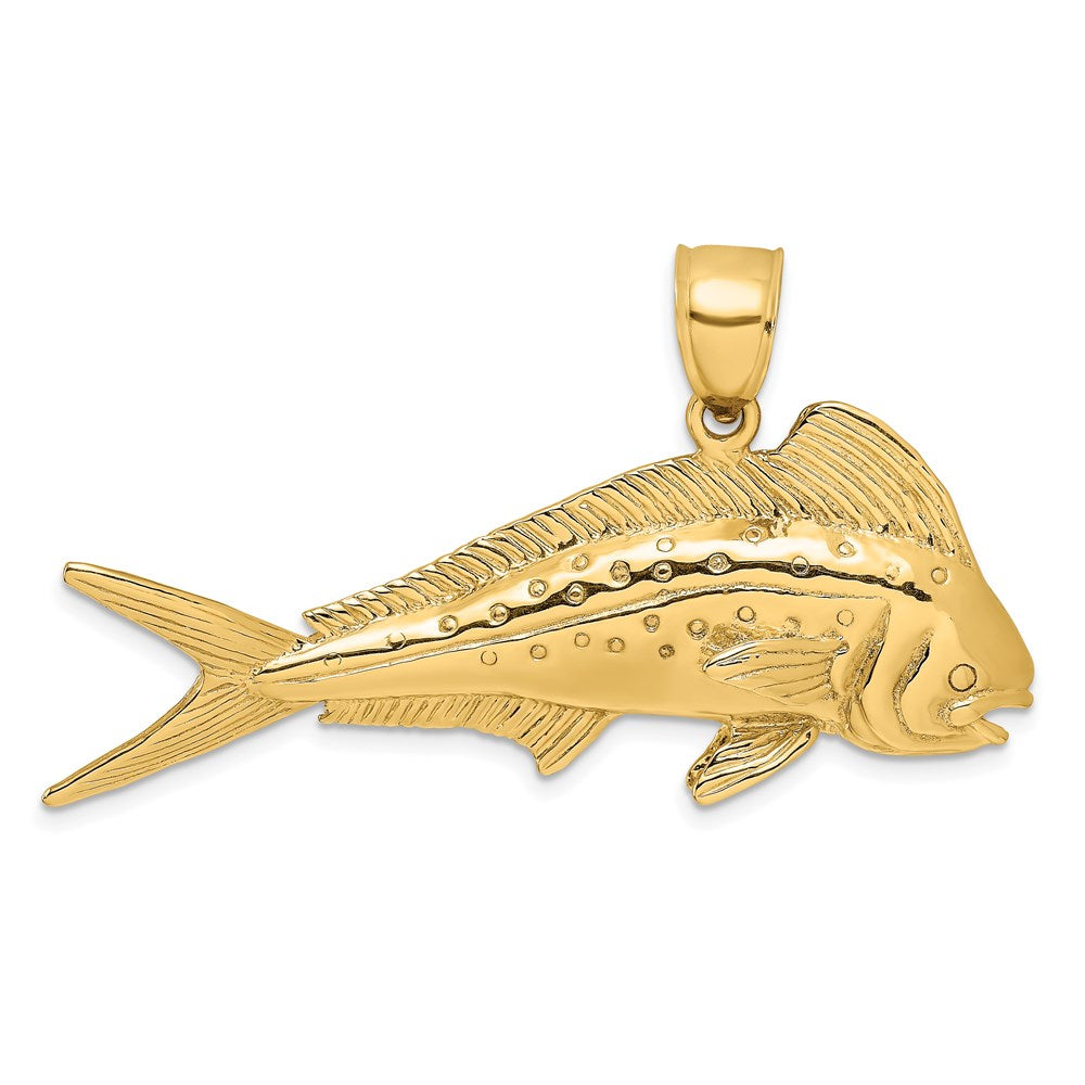 14K Gelbgold 3-D Goldmakrele (Mahi-Mahi) Charm