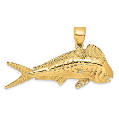 14K Gelbgold 3-D Goldmakrele (Mahi-Mahi) Charm