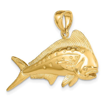 14K Gelbgold 3-D Goldmakrele (Mahi-Mahi) Charm