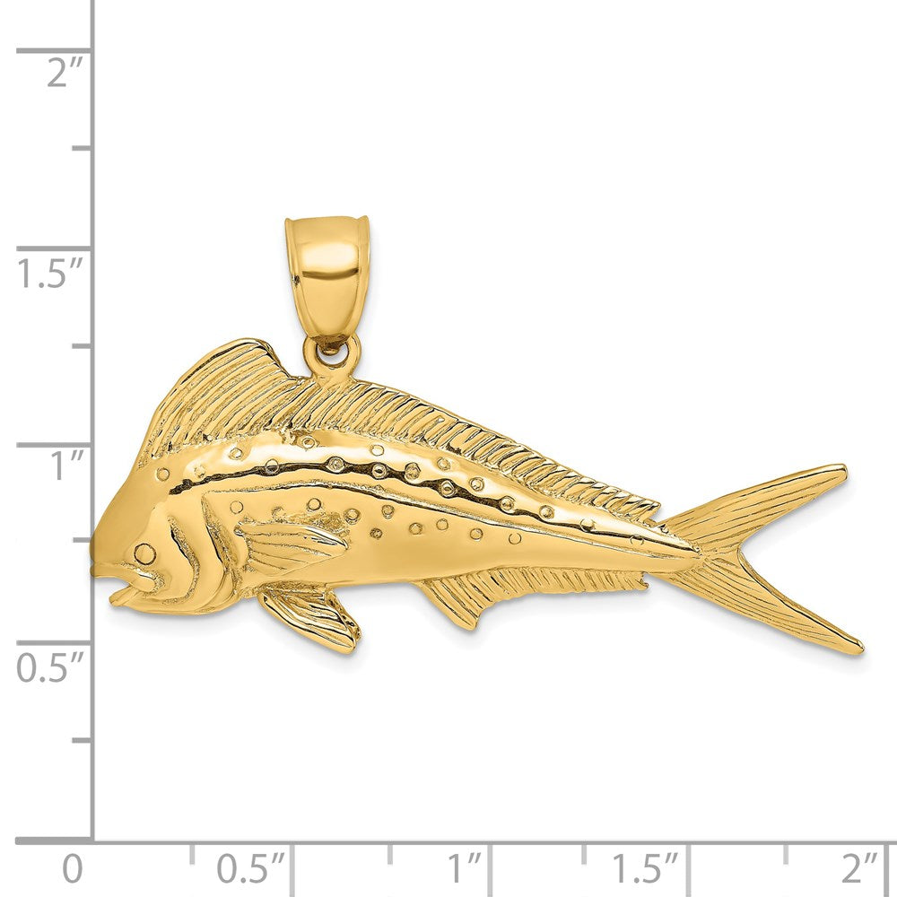 14K Gelbgold 3-D Goldmakrele (Mahi-Mahi) Charm