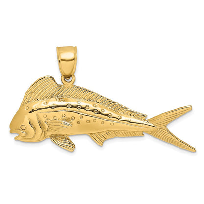 14K Gelbgold 3-D Goldmakrele (Mahi-Mahi) Charm