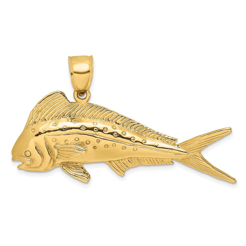 14K Gelbgold 3-D Goldmakrele (Mahi-Mahi) Charm