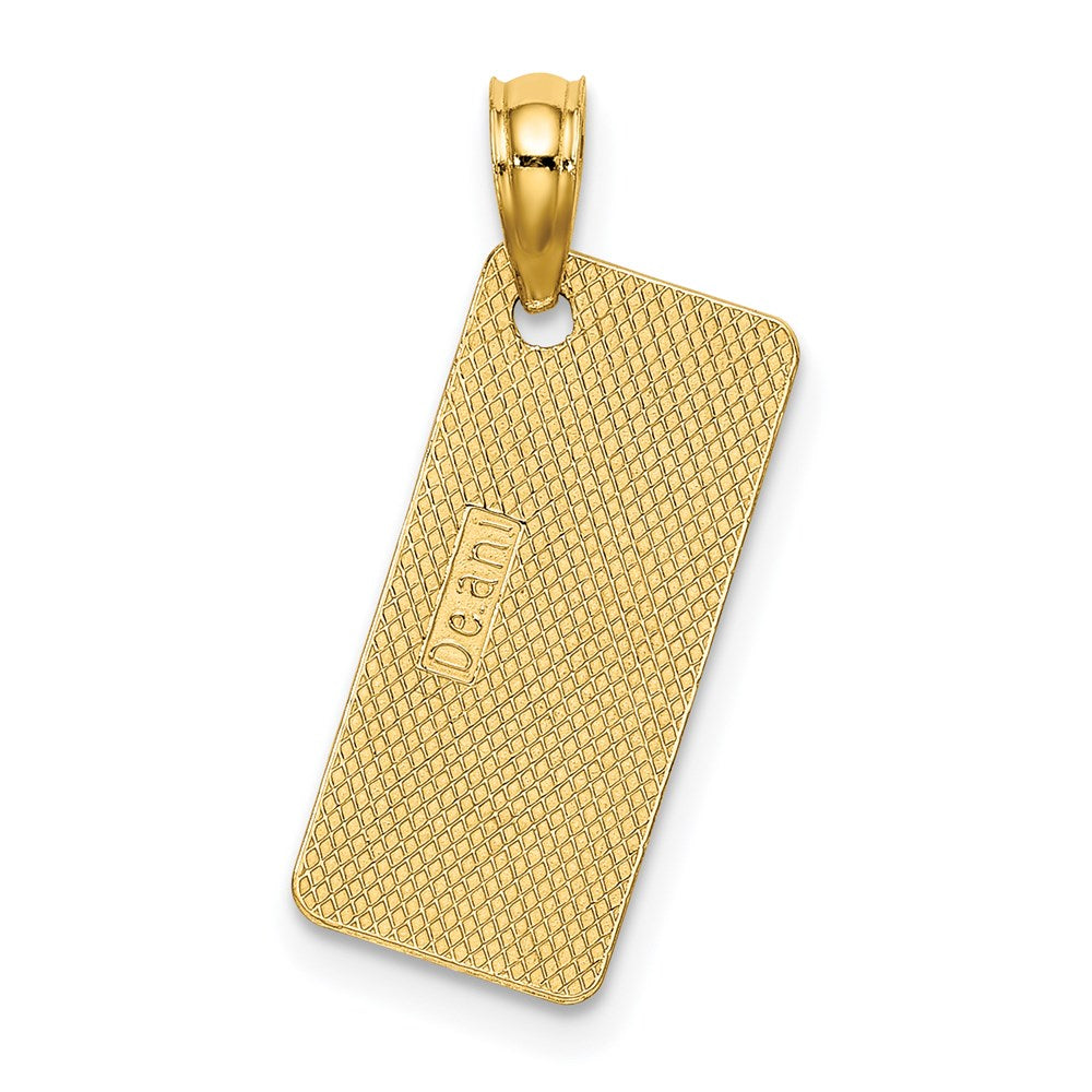 14K Gelbgold Texture Klein Ocean City, New Trikot License Platte Charm