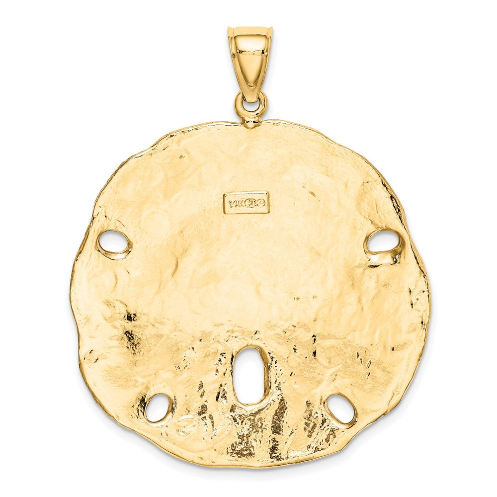 Großer Sanddollar-Charm aus 14K Gelbgold, poliert