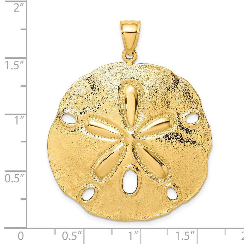 Großer Sanddollar-Charm aus 14K Gelbgold, poliert