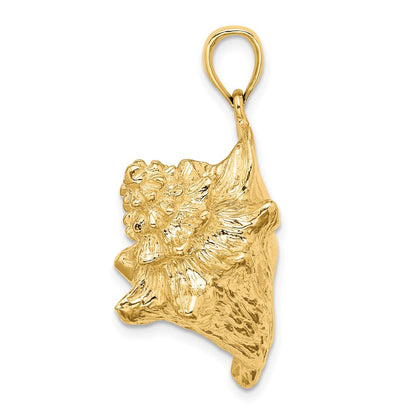 14K Gelbgold 3-D Conch-Muschel-Charm