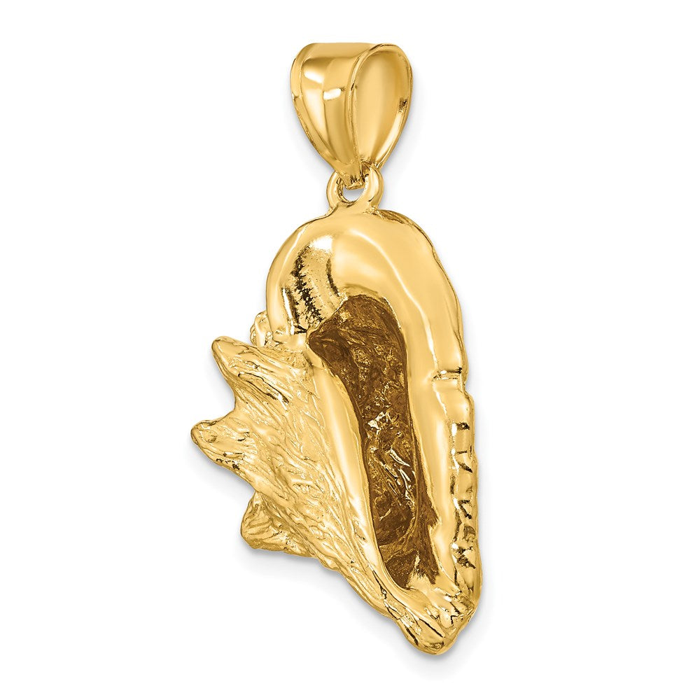 14K Gelbgold 3-D Conch-Muschel-Charm