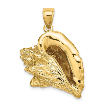 14K Gelbgold 3-D Conch-Muschel-Charm
