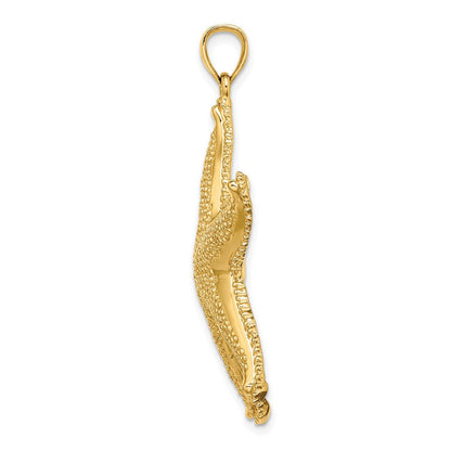 14K Gelbgold Seestern-Charm mit strukturierter Oberfläche