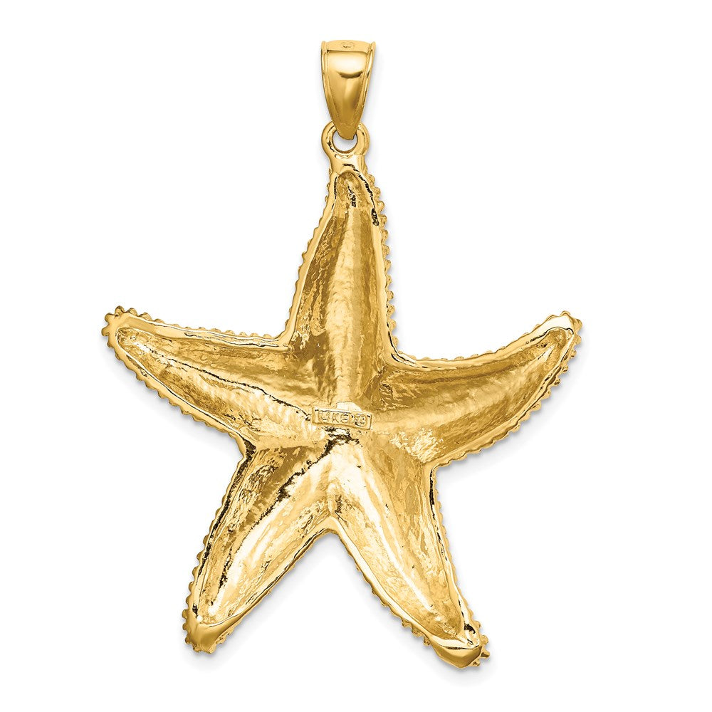 14K Gelbgold Seestern-Charm mit strukturierter Oberfläche