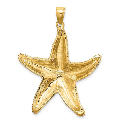 14K Gelbgold Seestern-Charm mit strukturierter Oberfläche