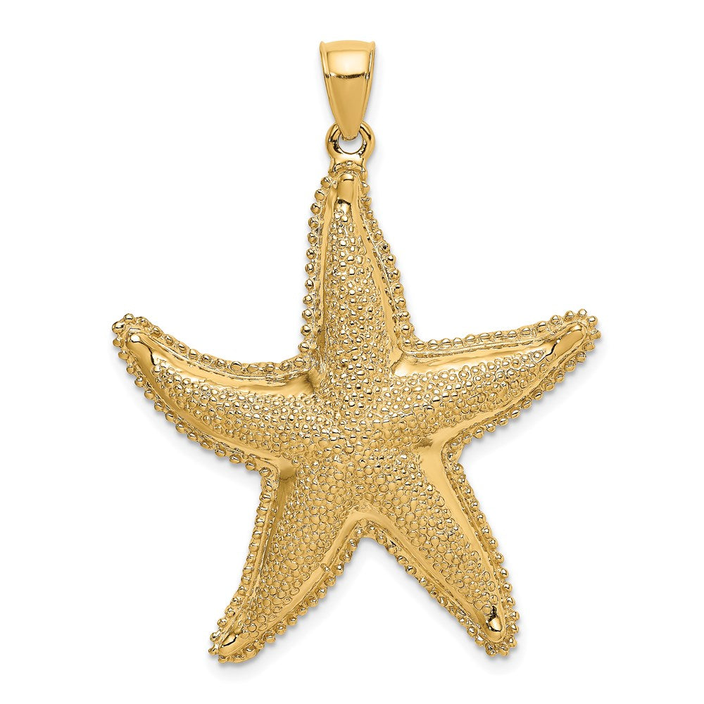 14K Gelbgold Seestern-Charm mit strukturierter Oberfläche