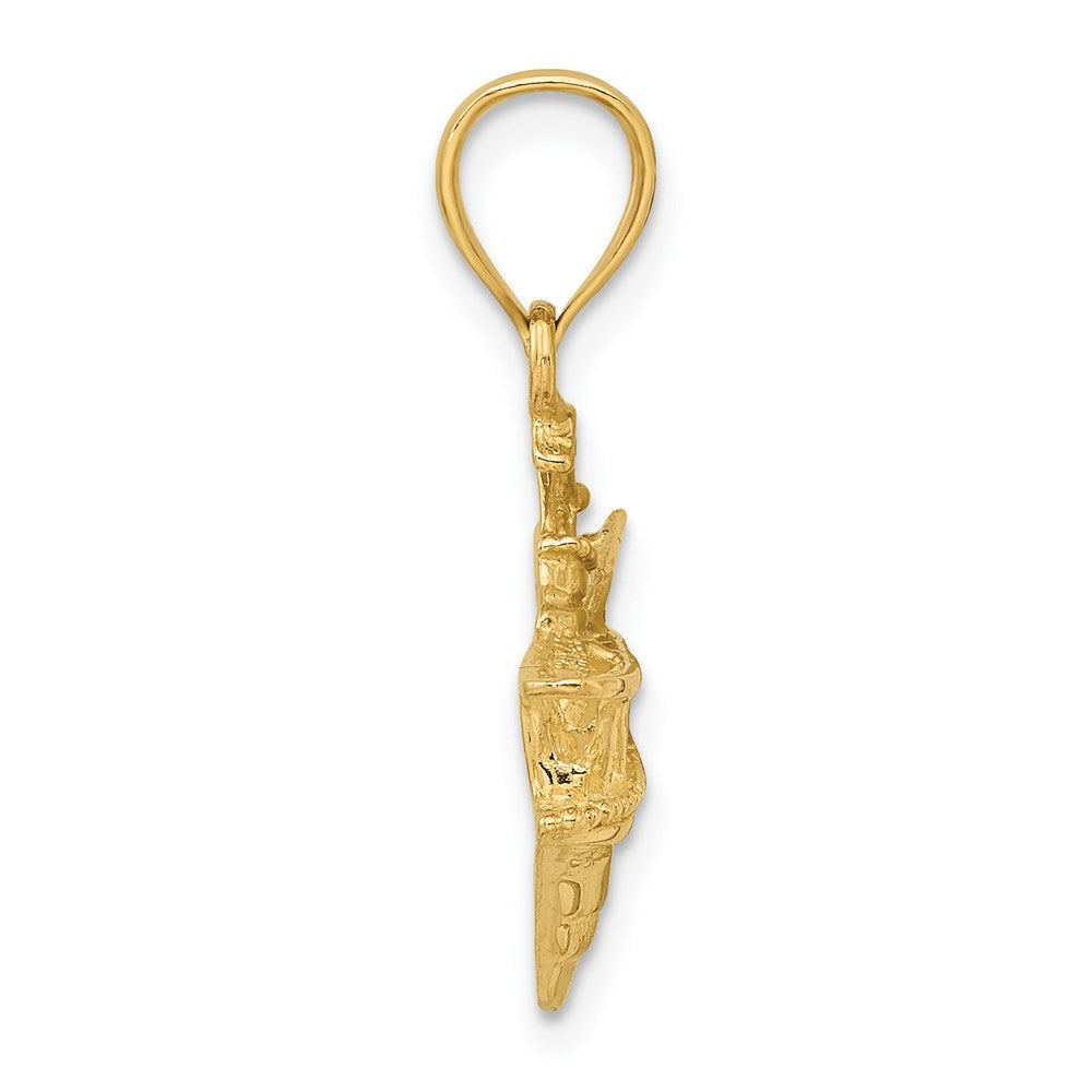 14K Gelbgold Charm „Fischerboot“ 2D