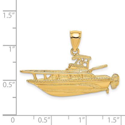 14K Gelbgold Charm „Fischerboot“ 2D