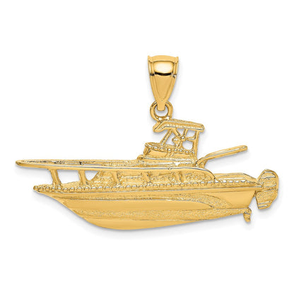 14K Gelbgold Charm „Fischerboot“ 2D