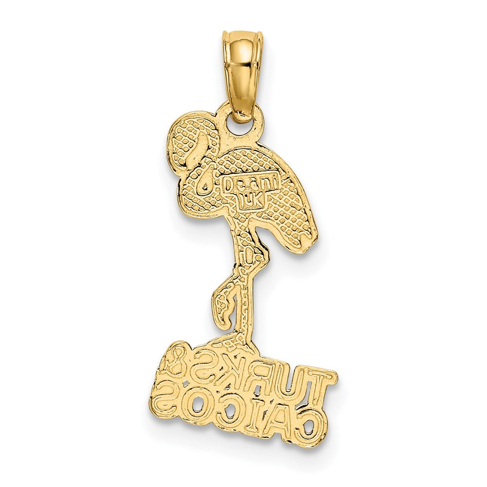 14K Gelbgold Turks und Caicos Flamingo Charm