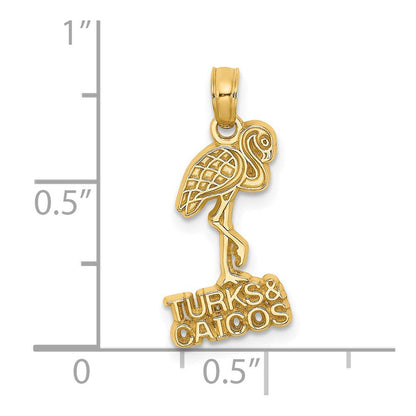 14K Gelbgold Turks und Caicos Flamingo Charm