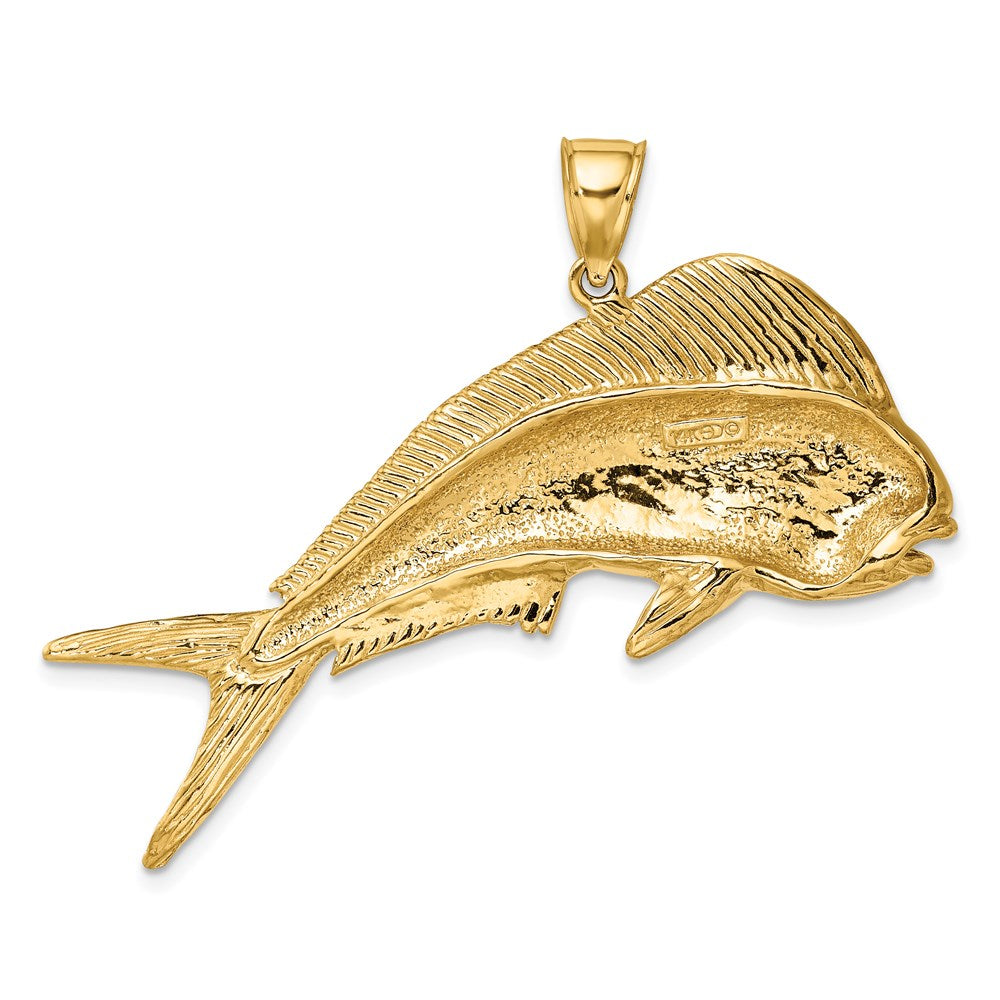14 Karat Gelbgold 2-D Dorado (Mahi-Mahi) Weiblich Charm