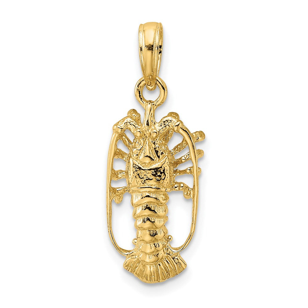 14K Gelbgold Florida-Hummer-Charm ohne Scheren