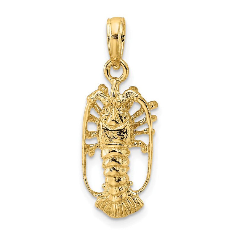 14K Gelbgold Florida-Hummer-Charm ohne Scheren