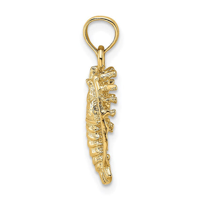 14K Gelbgold Florida Karabiner mit Außen Claws Charm