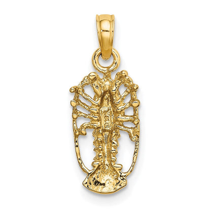 14K Gelbgold Florida Karabiner mit Außen Claws Charm