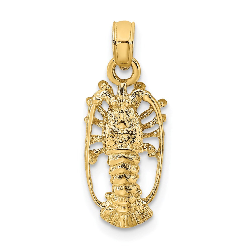 14K Gelbgold Florida Karabiner mit Außen Claws Charm