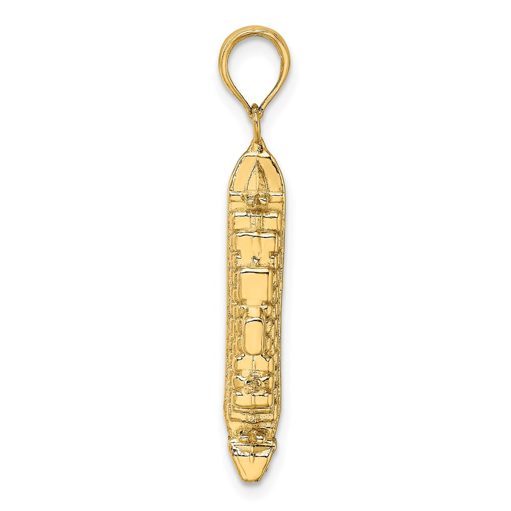 14K Gelbgold 3-D Poliert Kreuzfahrtschiff-Charm