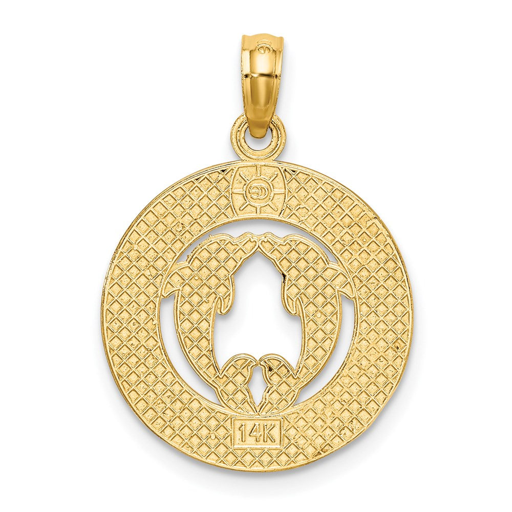 14K Gelbgold Charm „VIRGINIA BEACH mit Delfinen