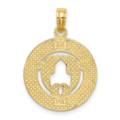 14K Gelbgold Charm „VIRGINIA BEACH mit Delfinen