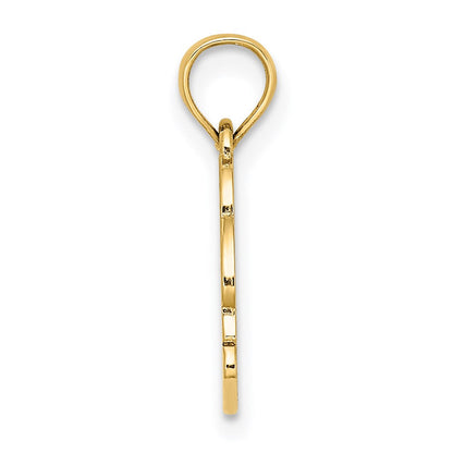 14K Gelbgold Strukturiert Nags Kopf mit Delfin Charm