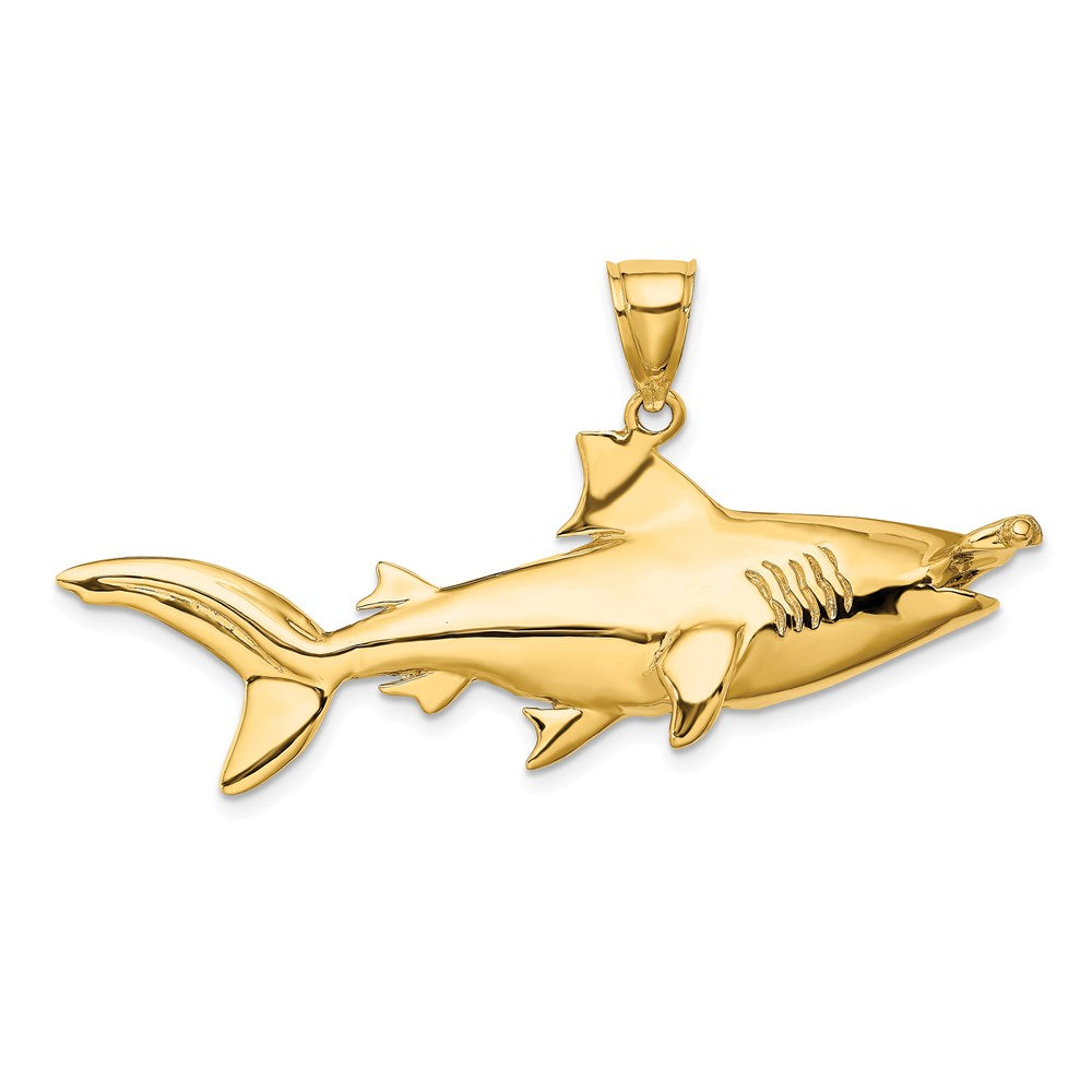 14K Gelbgold 3-D Hammerhai-Charm