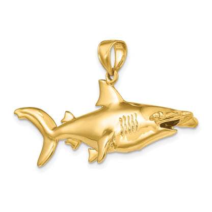 14K Gelbgold 3-D Hammerhai-Charm