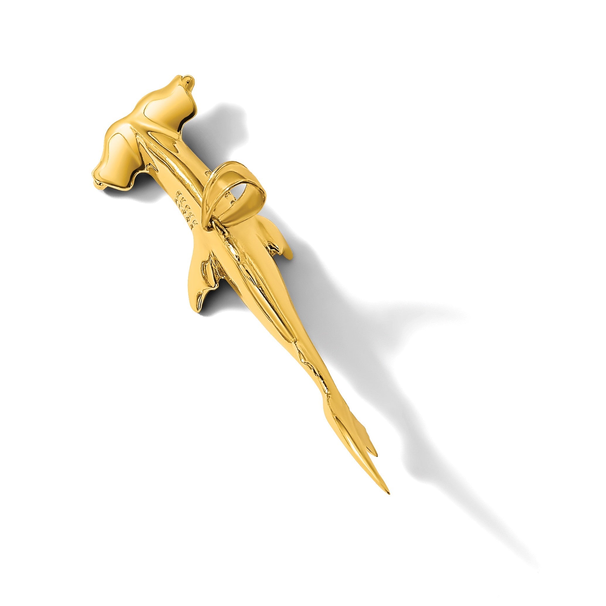 14K Gelbgold 3-D Hammerhai-Charm