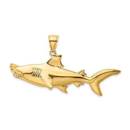 14K Gelbgold 3-D Hammerhai-Charm