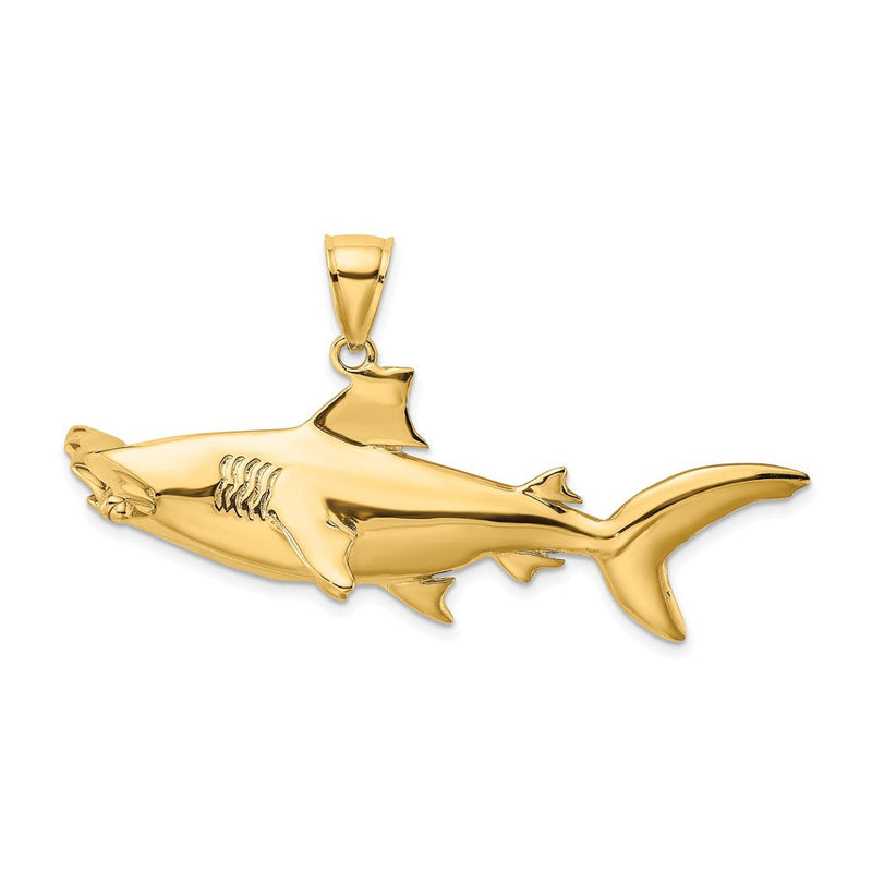 14K Gelbgold 3-D Hammerhai-Charm