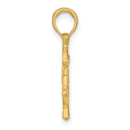14K Gelbgold 3-D-Schiffsrad-Charm