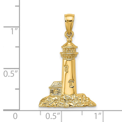 14K Gelbgold Leuchtturm-Charm, poliert