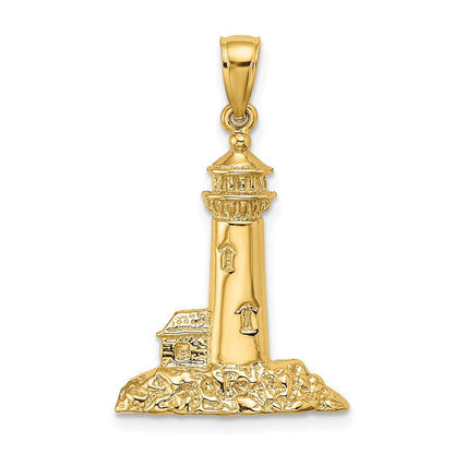 14K Gelbgold Leuchtturm-Charm, poliert