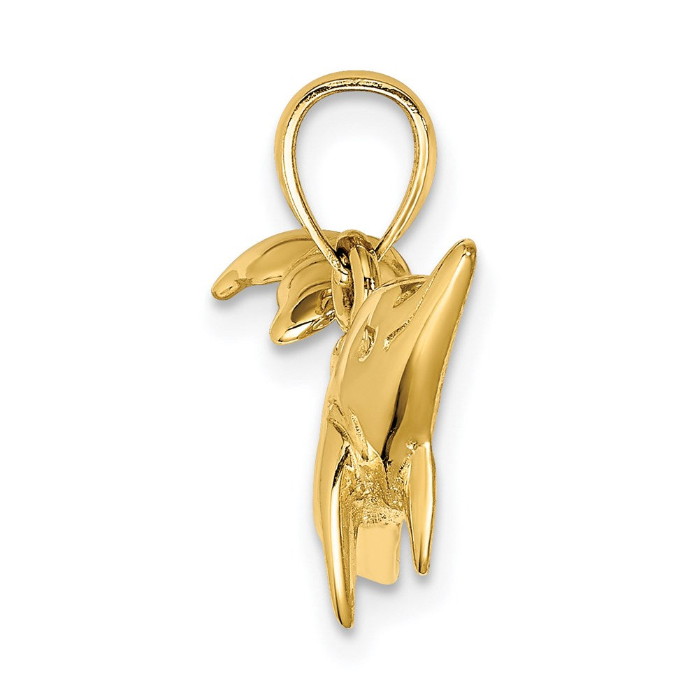14K Gelbgold Poliert Delfin-Charm