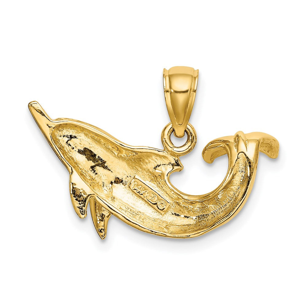 14K Gelbgold Poliert Delfin-Charm
