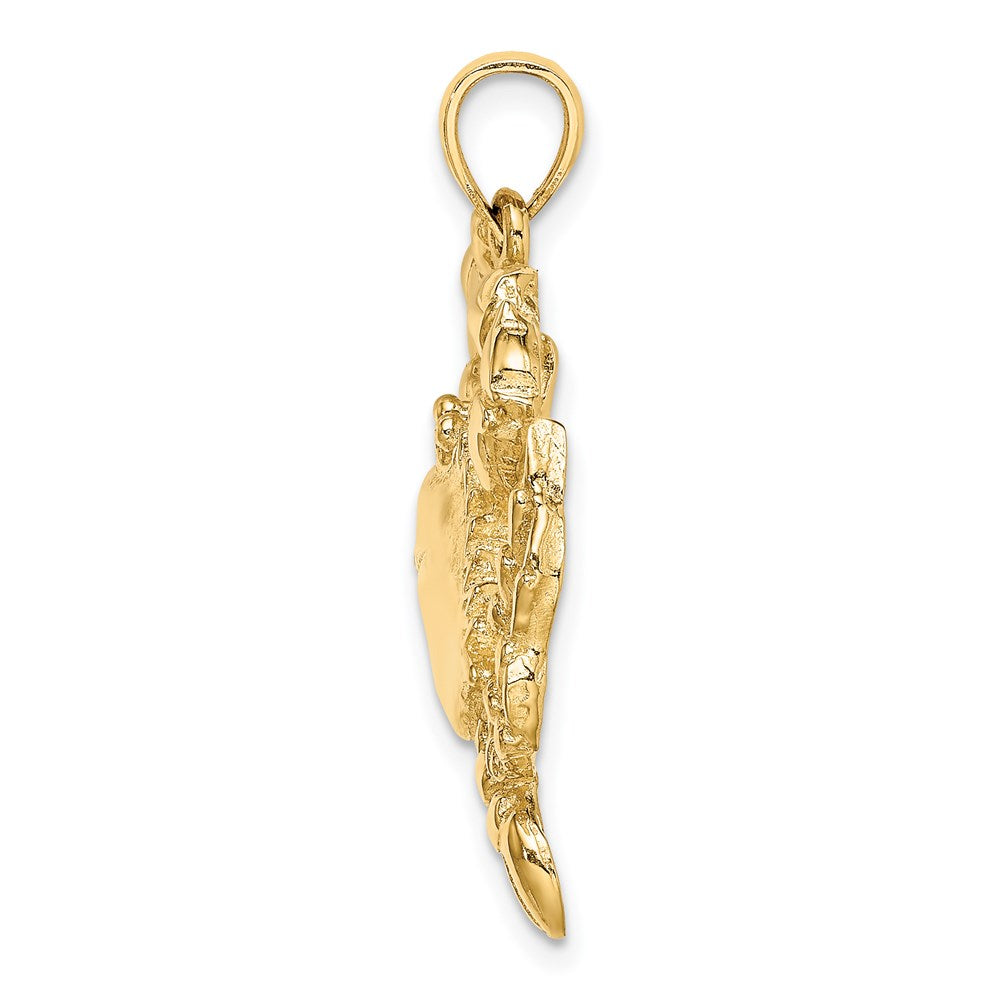 14K Gelbgold Blaue-Krabbe-Charm